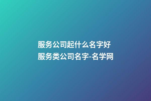 服务公司起什么名字好 服务类公司名字-名学网-第1张-公司起名-玄机派